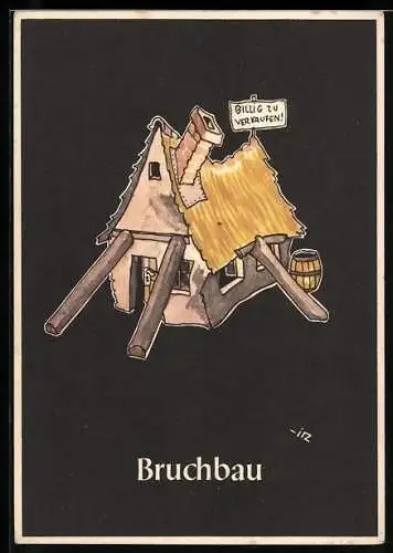 Künstler-AK sign. H. Moritz: Bruchbau, Bergbau