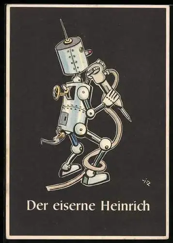 Künstler-AK sign. H. Moritz: Der eiserne Heinrich, Bergbau