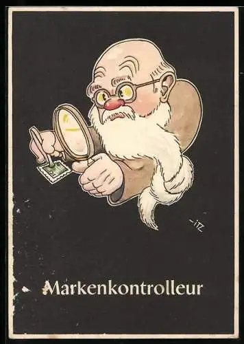 Künstler-AK sign. H. Moritz: Markenkontrolleur, Bergbau