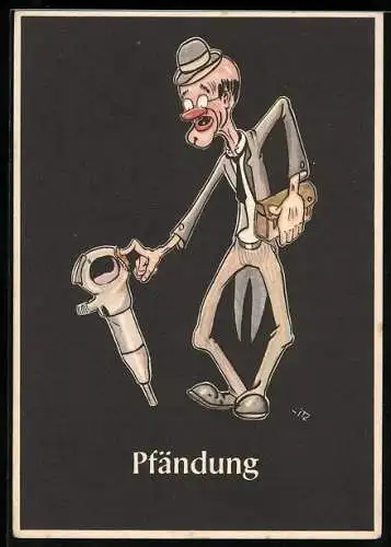 Künstler-AK sign. H. Moritz: Pfändung, Bergbau