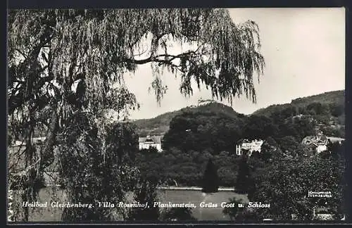 AK Heilbad Gleichenberg, Villa Rosenhof, Plankenstein, Grüss Gott und Schloss