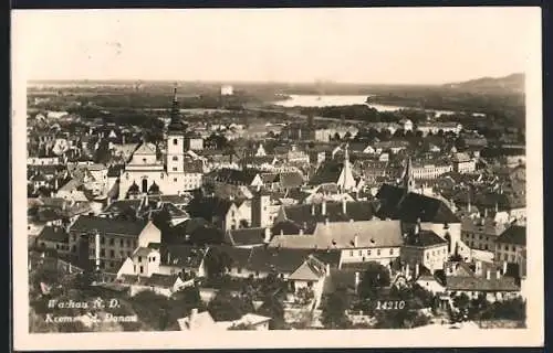 AK Krems a. d. D., Totalansicht mit Donaublick aus der Vogelschau