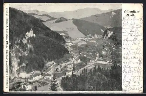 AK Gutenstein, Ortsansicht vom Berg aus
