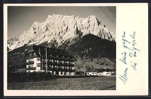 AK Ehrwald, Ortspartie gegen Zugspitze