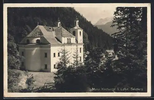 AK St. Martin b. Lofer, Kirche Maria Kirchental mit Umgebung