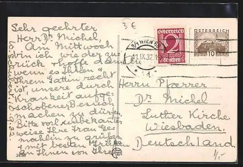 AK Grinzing, Teilansicht mit Kirche