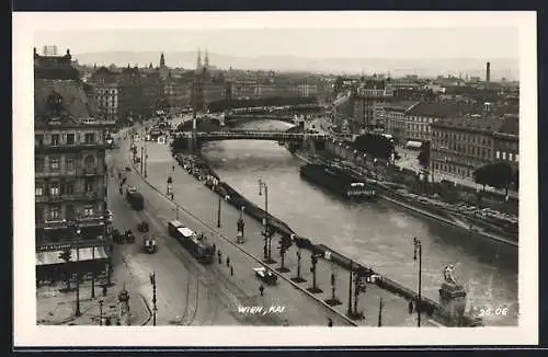 AK Wien, Kai mit Strassenbahn