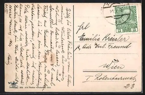 AK Villach, Ortsansicht mit dem Mittagskogel