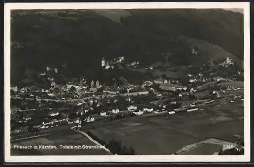 AK Friesach in Kärnten, Totalansicht mit Strandbad