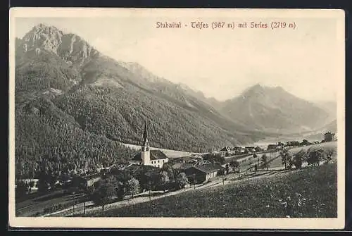 AK Telfes /Stubaital, Ansicht mit Serles