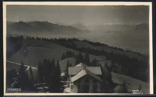 AK Pfänder, Panorama mit Strassenpartie