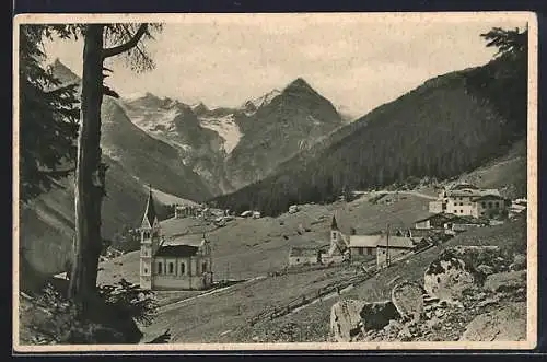 AK Trafoi /Tirol, Panorama mit Kirche