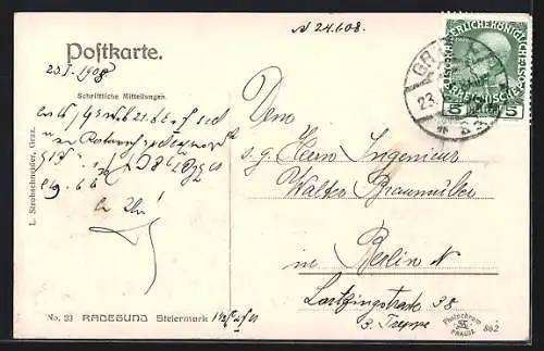 AK Radegund /Steiermark, Teilansicht mit Kirche