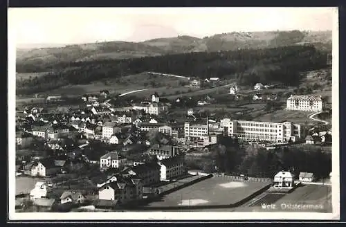 AK Weiz /Oststeiermark, Teilansicht mit Strassenpartie