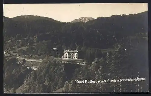 AK St. Anton an der Jessnitz, Winterbach, Hotel Koller mit Brandmauer & Ötscher