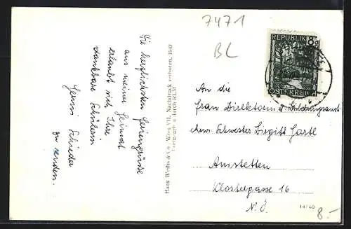 AK Rechnitz, Teilansicht, Fliegeraufnahme