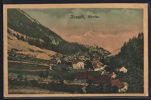 AK Villach, Greuth, Ortschaft und Umgebung aus der Ferne