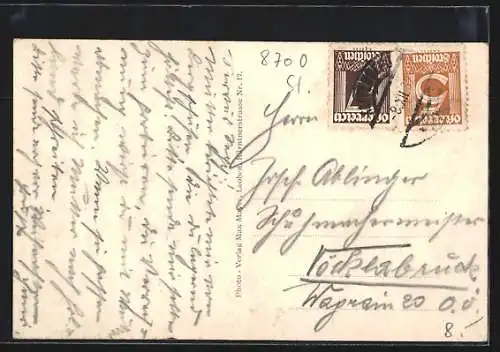 AK Leoben, Hauptplatz mit Brunnen