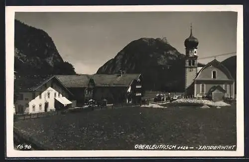 AK Oberleutasch, Am Xanderwirt mit der Kirche
