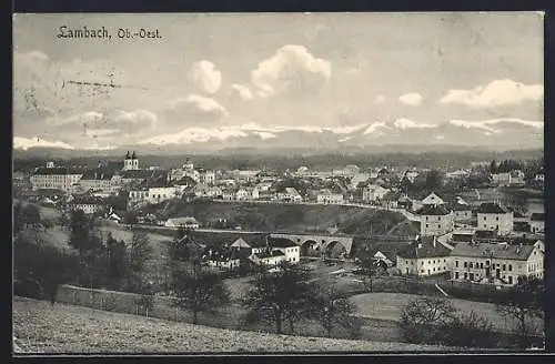 AK Lambach /Ob-Oest., Teilansicht mit Kirche
