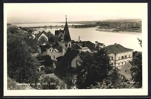 AK Obernberg am Inn, Ufer mit Kirche