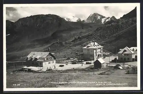AK Passo Pordoi, Albergo Maria e Alb-Savoia veso la Marmolada