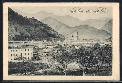 AK Follina, Panorama mit Kirche