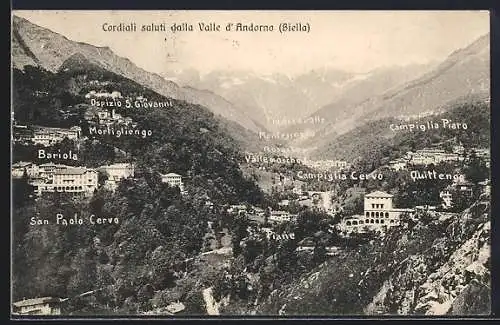 AK Biella, Valle d`Andorno, Ospizio S. Giovanni, Bariola, San Paolo Cervo