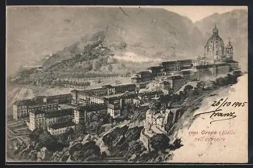 Lithographie Oropa /Biella, Panorama nell`avvenire