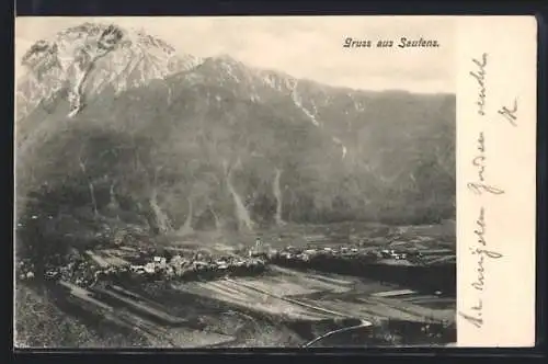AK Saufens, Panorama mit Kirche