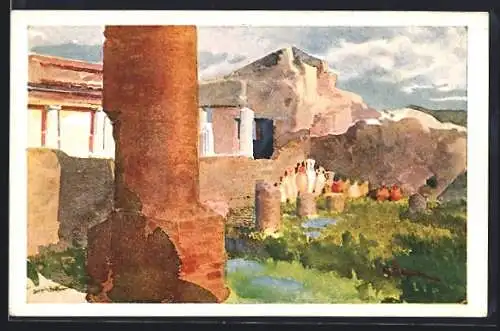 Künstler-AK Pompei, Casa delle Pareti Nere