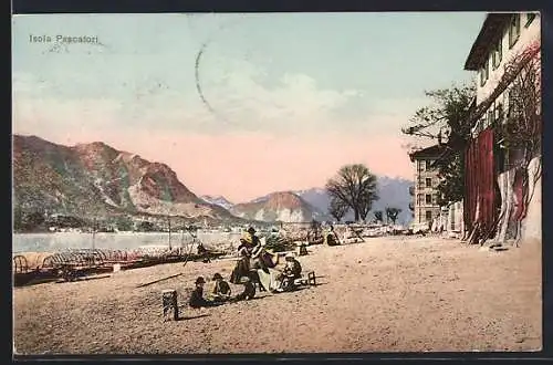 AK Isola Pescatori, Panorama mit Bergen