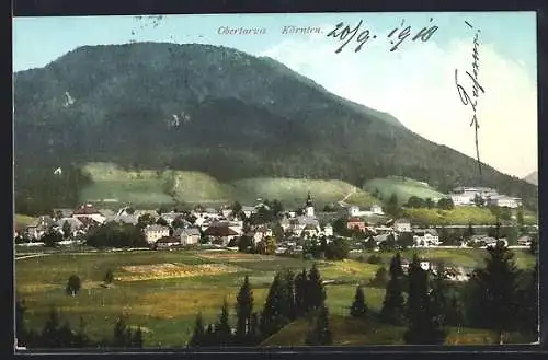 AK Tarvis, Obertarvis, Ortsansicht aus der Vogelschau