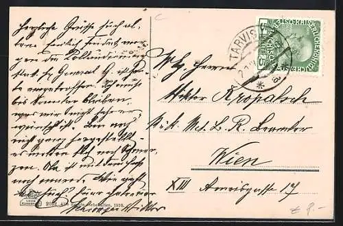 AK Tarvis, Obertarvis, Ortsansicht aus der Vogelschau