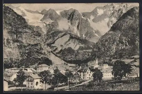 AK Courmayeur, Le Chef-lieu et la Chaine du Mont Blanc