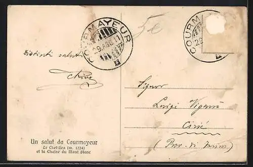 AK Courmayeur, Le Chef-lieu et la Chaine du Mont Blanc