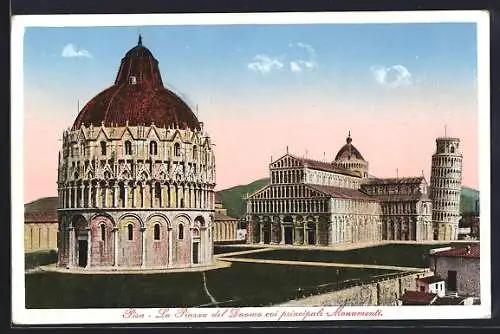 AK Pisa, La Piazza del Duomo coi principali Monumenti