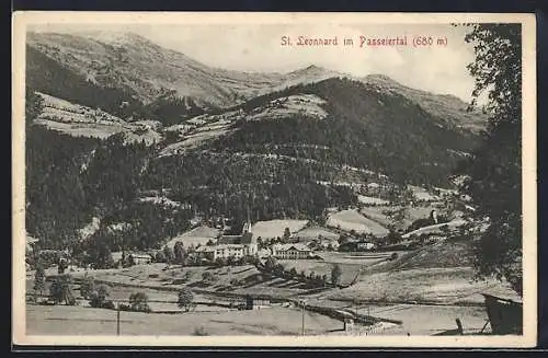 AK St. Leonhard im Passeiertal, Ortsansicht aus der Vogelschau