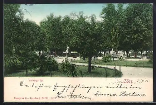 AK Görz, Partie im Volksgarten