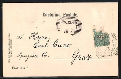 AK Ospedaletti, Ortsansicht mit Küstenpartie