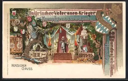 AK München, Bundesjubiläum d. Bayer.-Veteranen-Krieger und Kampfgenossen-Bund 1899