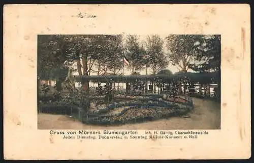 AK Berlin-Oberschöneweide, Mörners Blumengarten, Inh. H. Gärtig