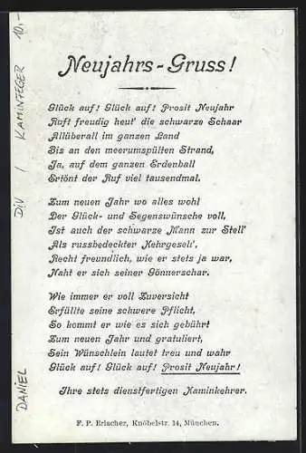 AK Schornsteinfeger auf einem Dach