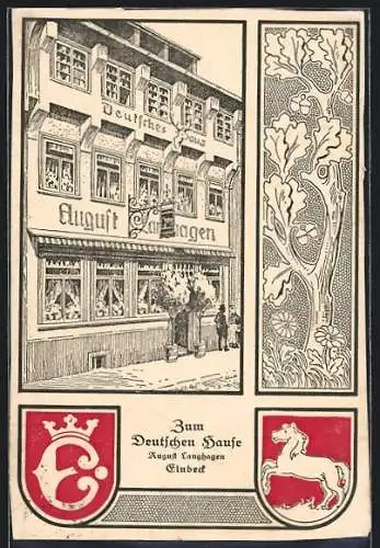 AK Einbeck, Gasthaus Zum Deutschen Hause v. August Langhagen