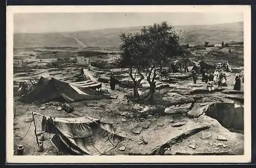 AK Einsiedeln, Panorama Kreuzigung Christi, Jeremiasgrotte mit Zelten armer Pilger, Rundbau