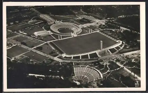 AK Berlin, Olympia, Reichssportfeld, Gesamtansicht mit Dietrich-Eckardt-Bühne, Fliegeraufnahme