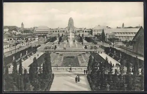 AK Leipzig, Internationale Baufachausstellung mit Sonderausstellungen 1913, Blick vom Eingang an der Strasse des 18. Okt.