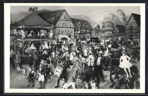 AK Sonneberg, Deutsches Spielzeugmuseum, Thüringer Kirmes, Spielzeug-Menschen, -Häuser und -Tiere