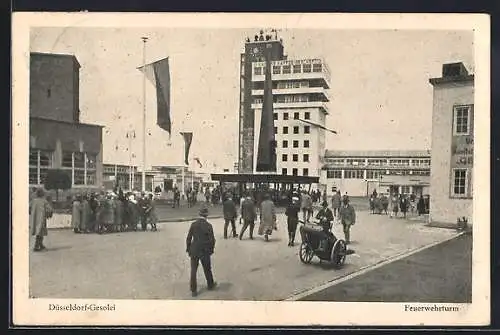 AK Düsseldorf, Ausstellung Gesolei 1926, Feuerwehrturm