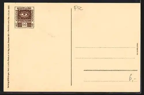 AK Dresden, Internat. Hygiene-Ausstellung 1911, Lang`s Münchner Bierhalle und Konzertgarten Hackerbräu